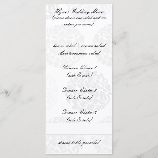 Elegant Flower Bouquet Wedding Menus Menu (Voorkant)