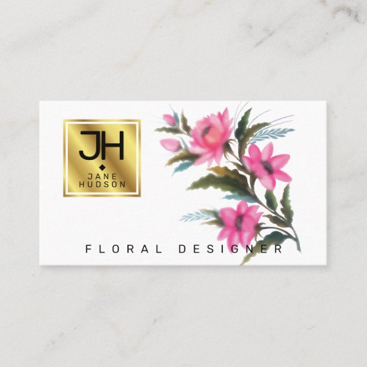 Elegant Flower Business Card-template Visitekaartje (Voorkant)