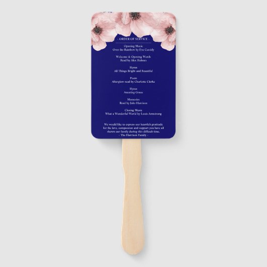 Elegant Flower Celebration of Life Hand Fan Handwaaier (Achterkant)