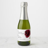 Elegant Flower Cheers Vrijgezellenfeest Favor Sparkling Wijnetiket (Voorkant)