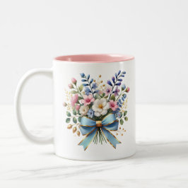 Elegant Flower Coffee Cup Gift for Her Tweekleurige Koffiemok