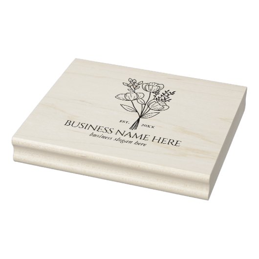 Elegant Flower Custom Business Sjabloon Groot Rubberstempel (Stempel)