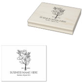 Elegant Flower Custom Business Sjabloon Groot Rubberstempel (Gestempeld)