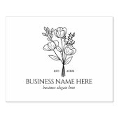 Elegant Flower Custom Business Sjabloon Groot Rubberstempel (Afrduk)