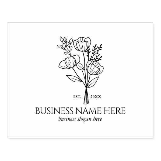 Elegant Flower Custom Business Sjabloon Groot Rubberstempel (Afrduk)
