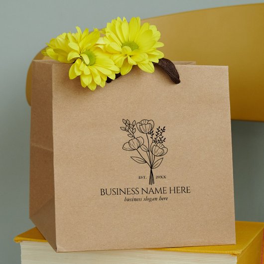 Elegant Flower Custom Business Sjabloon Groot Rubberstempel