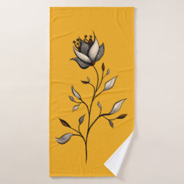 Elegant Flower Decorative Abstract Art Badhanddoek