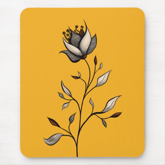 Elegant Flower Decorative Abstract Art Muismat (Voorkant)