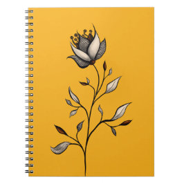 Elegant Flower Decorative Abstract Art Notitieboek