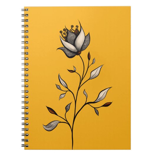 Elegant Flower Decorative Abstract Art Notitieboek (Voorkant)