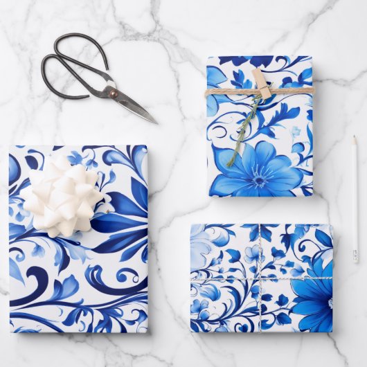 Elegant Flower Design inpakpapier Vel (Voorkant)