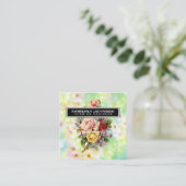 Elegant Flower Design Minimal Editable Business Vierkante Visitekaartje (Staand voorkant)