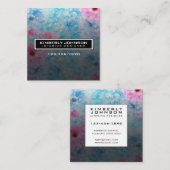 Elegant Flower Design Minimalist Editable Square B Vierkante Visitekaartje (Voorkant / Achterkant)