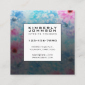 Elegant Flower Design Minimalist Editable Square B Vierkante Visitekaartje (Achterkant)