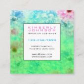 Elegant Flower Design Minimalist Editable Square B Vierkante Visitekaartje (Achterkant)