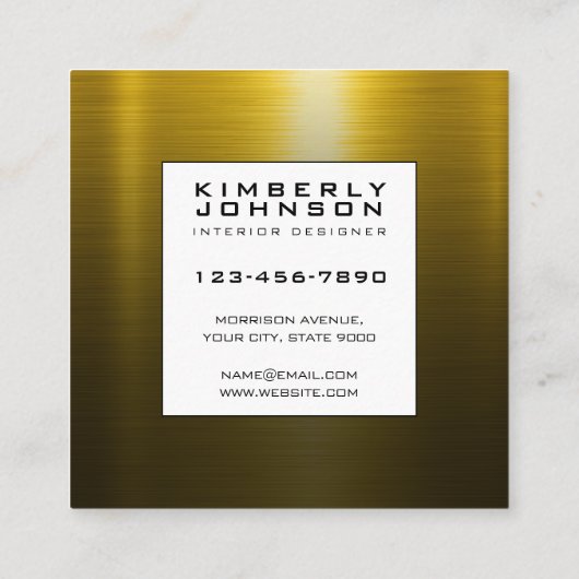 Elegant Flower Design Minimalist Editable Square B Vierkante Visitekaartje (Achterkant)