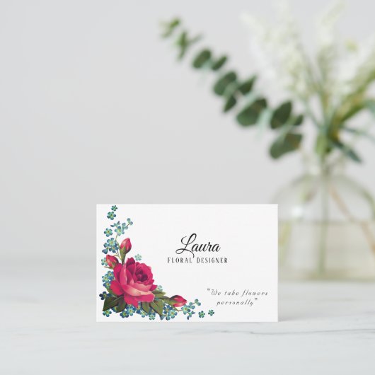 Elegant Flower Designer Visitekaartje (Staand voorkant)