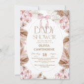 Elegant Flower Dusty Pink Whimsical Baby Shower  Kaart (Voorkant)