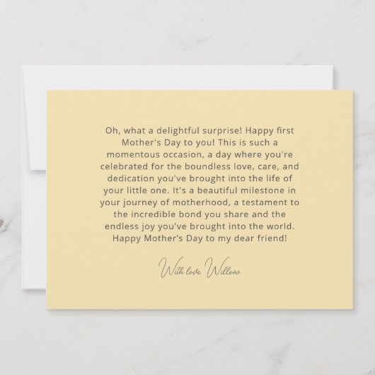 Elegant Flower First Moederdag 2 Foto's Flat Kaart (Achterkant)