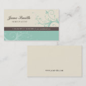 Elegant Flower Floral Retro Modern Stylish Classy Visitekaartje (Voorkant / Achterkant)