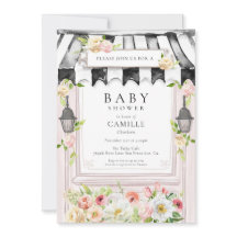 Elegant Flower Garden Girl Baby shower Invitation