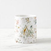 Elegant Flower Garden Monogram Coffee Mok (Center)