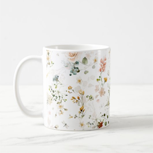 Elegant Flower Garden Monogram Coffee Mok (Links)