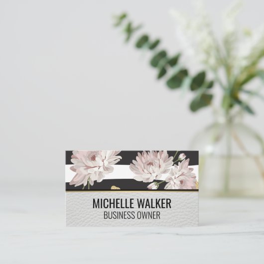 Elegant Flower Garden Pattern Visitekaartje (Staand voorkant)