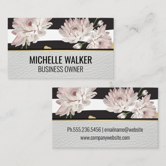 Elegant Flower Garden Pattern Visitekaartje (Voorkant / Achterkant)