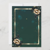 Elegant Flower Gold Lijst Sterren Groen 60ste Kaart (Achterkant)