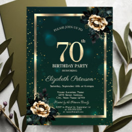 Elegant Flower Gold Lijst Sterren Groen 70ste Kaart