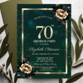 Elegant Flower Gold Lijst Sterren Groen 70ste Kaart