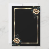 Elegant Flower Gold Lijst Zwart 60e Verjaardag Kaart (Achterkant)