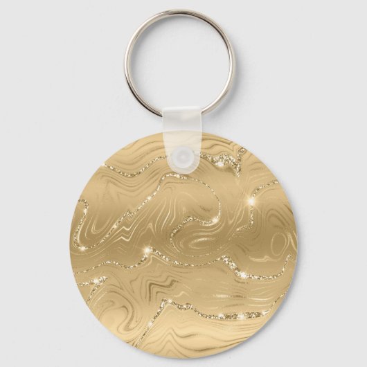 Elegant Flower, Heart and Golden Love Sleutelhanger (Achterkant)