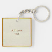 Elegant Flower, Heart and Golden Love Sleutelhanger (Achterkant)