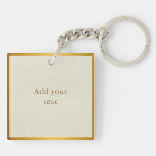 Elegant Flower, Heart and Golden Love Sleutelhanger (Achterkant)