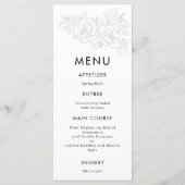 Elegant flower hoek bruiloft menu (Voorkant)