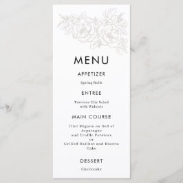 Elegant flower hoek bruiloft menu