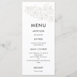 Elegant flower hoek bruiloft menu