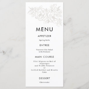 Elegant flower hoek bruiloft menu