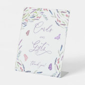 Elegant Flower Lavender Kaarten and Gifts Reclamebord Met Voetstuk (Voorkant)