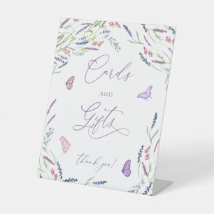 Elegant Flower Lavender Kaarten and Gifts Reclamebord Met Voetstuk