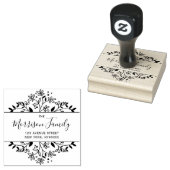 Elegant Flower lijst scriptadres Rubberstempel (Gestempeld)