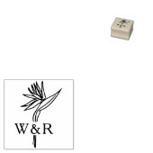 Elegant Flower Monogram Rubberstempel (Gestempeld)