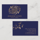 Elegant Flower of life ornament - pastelgoud Visitekaartje (Voorkant / Achterkant)