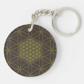 Elegant Flower of Life sacred geometry Monogram Sleutelhanger (Achterkant)