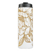 Elegant Flower Pattern aangepaste monogram tumbler Thermosbeker (Voorkant)