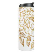 Elegant Flower Pattern aangepaste monogram tumbler Thermosbeker (Gedraaid links)