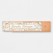 Elegant Flower Pattern, aangepaste naam Deurbordje (Voorkant)