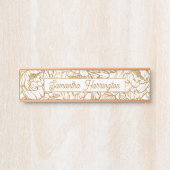 Elegant Flower Pattern, aangepaste naam Deurbordje (Voorkant)